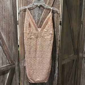 Glamorous Rose Gold Sequin Dress